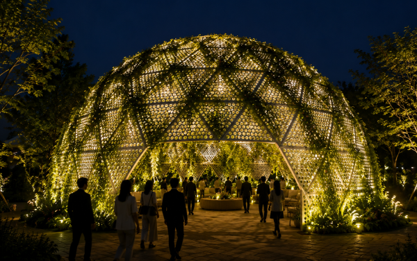 PLANT DOME 外観　夜景